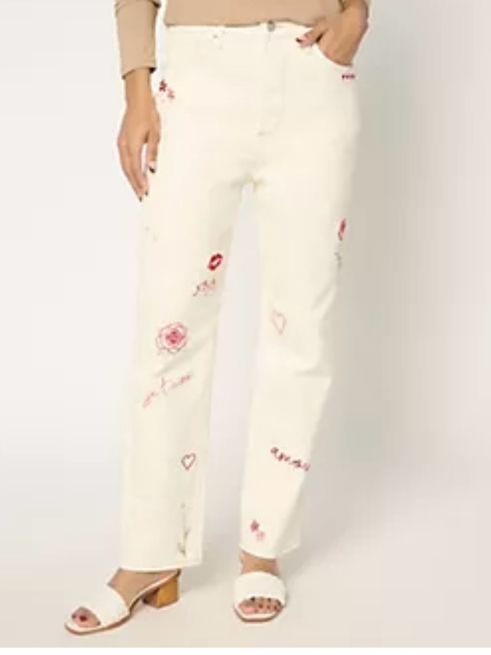 Driftwood Jeans Love Notes Jordie Relaxed Straight Jean Cream 18 Length 28.5 NEW